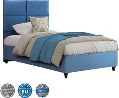 HomeMarkt Milo Κρεβάτι Μονό Επενδυμένο με Ύφασμα Μπλε με Τάβλες 90x200cm HM652.09