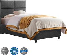 HomeMarkt Milo Κρεβάτι Μονό Επενδυμένο με Ύφασμα Γκρι 90x200cm HM652.01