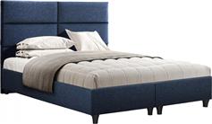 HomeMarkt Milo Κρεβάτι Υπέρδιπλο Επενδυμένο με Ύφασμα Μπλε 160x200cm HM616.08