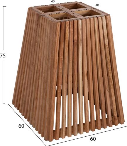 HomeMarkt Mindi Βάση Τραπεζιού από Ξύλο Φυσικό 60x60x75cm HM9460.01
