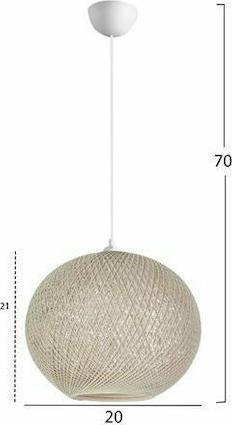 HomeMarkt Μονόφωτο με Σχοινί Μπεζ Φ20x70cm HM7626.02
