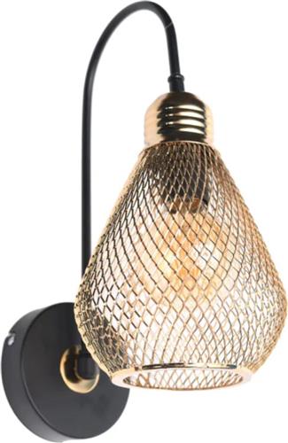 HomeMarkt Μοντέρνο Φωτιστικό Τοίχου με Ντουί E27 σε Χρυσό Χρώμα Πλάτους 25cm HM7639.02