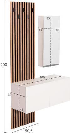HomeMarkt Myles Έπιπλο Εισόδου με Καθρέπτη & Κρεμάστρα Sonama-Λευκό 100x37.1x199.5cm HM18080.01