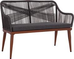 HomeMarkt Myrtia Διθέσιος Καναπές Εξωτερικού Χώρου Μεταλλικός Καφέ-Ανθρακί με Μαξιλάρια 123x61x90cm HM5550.11