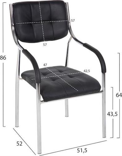 HomeMarkt Oberon Καρέκλα Επισκέπτη Μαύρο 54x52x87cm HM1018.01