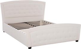 HomeMarkt Odelia Κρεβάτι Διπλό Επενδυμένο με Δερματίνη Λευκό 150x200cm HM550.11