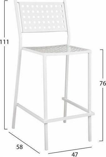 HomeMarkt Olympias HM5528.02 Μπαρ Μεταλλικό Λευκό 47x58x111cm