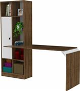 HomeMarkt Opus με Βιβλιοθήκη Καρυδί-Λευκό 180x30x169cm HM2242.02
