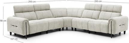 HomeMarkt Oracle Γωνιακός Καναπές Μπεζ 260x90x94cm HM3290.02
