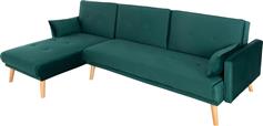 HomeMarkt Panthea Γωνιακός Καναπές Κρεβάτι με Αναστρέψιμη Γωνία Βελούδινος Κυπαρίσσι 260x155cm HM3127.13