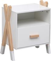 HomeMarkt Paschal Κομοδίνο Ξύλινο Λευκό 46x30x55cm HM2488.03