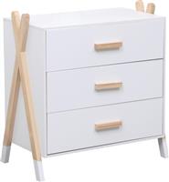 HomeMarkt Paschal Παιδική Συρταριέρα Λευκή με 3 Συρτάρια 76x40x80.5cm HM2493.03