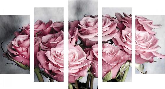 HomeMarkt Πεντάπτυχος Πίνακας MDF English Roses 100x0.3x60cm HM7206.02