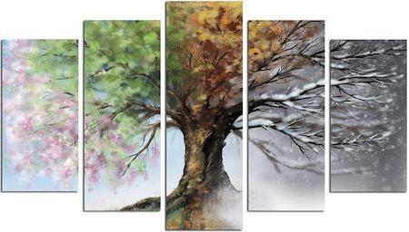 HomeMarkt Πεντάπτυχος Πίνακας MDF Four Seasons 100x0.3x60cm HM7206.05
