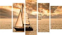 HomeMarkt Πεντάπτυχος Πίνακας MDF Sunset Sailing 100x0.3x60cm HM7206.01