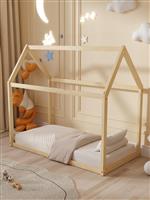 HomeMarkt Pepe Παιδικό Κρεβάτι Montessori Μονό Μπεζ για Στρώμα 70x140cm HM678.01