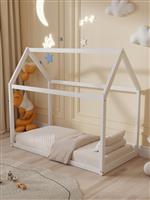 HomeMarkt Pepe Παιδικό Κρεβάτι Montessori Μονό Λευκό για Στρώμα 70x140cm HM678.03