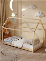 HomeMarkt Pepe Παιδικό Κρεβάτι Montessori Μονό για Στρώμα Μπεζ 90x190cm HM677.01
