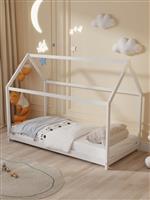 HomeMarkt Pepe Παιδικό Κρεβάτι Montessori Μονό για Στρώμα Λευκό 90x190cm HM677.03