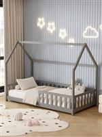 HomeMarkt Phyllis Παιδικό Κρεβάτι Montessori Μονό Γκρι για Στρώμα 90x190cm HM679.05