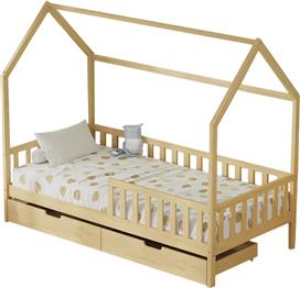 HomeMarkt Phyllis Παιδικό Κρεβάτι Montessori Μονό με Αποθηκευτικό Χώρο Μπεζ για Στρώμα 90x190cm HM724.01