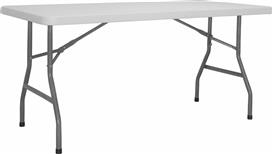 HomeMarkt Πλαστικό Τραπέζι Catering Εξωτερικού Χώρου Πτυσσόμενο με Μεταλλικό Σκελετό Λευκό 152x76x74cm