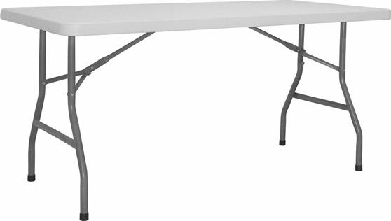 HomeMarkt Πλαστικό Τραπέζι Catering Εξωτερικού Χώρου Πτυσσόμενο με Μεταλλικό Σκελετό Λευκό 152x76x74cm