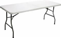 HomeMarkt Πλαστικό Τραπέζι Catering Εξωτερικού Χώρου Πτυσσόμενο με Μεταλλικό Σκελετό Λευκό 183x76x74