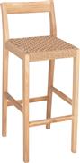 HomeMarkt Plered Σκαμπό Μπαρ με Πλάτη Ξύλινο & Σχοινί 40x45x100cm HM6129
