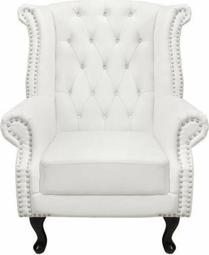 HomeMarkt Polina T. Chesterfield Μπερζέρα Λευκό Ματ PU 83x75x107cm HM0053.02