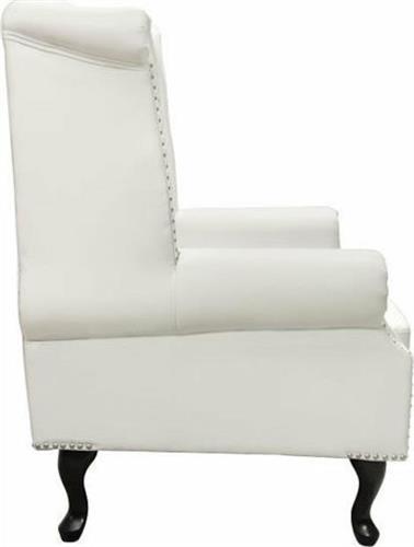 HomeMarkt Polina T. Chesterfield Μπερζέρα Λευκό Ματ PU 83x75x107cm HM0053.02