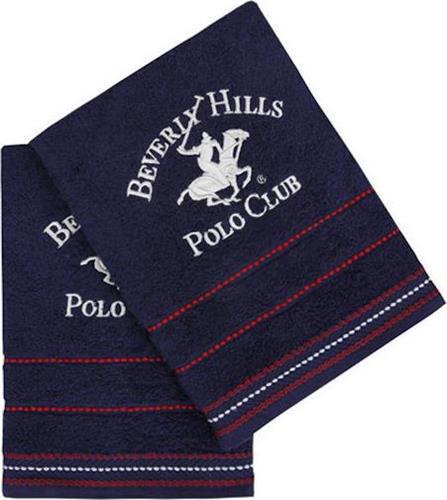 HomeMarkt Polo Beverly Hills Club Προσώπου Μπλε 50x90cm Σετ 2τμχ HM12099