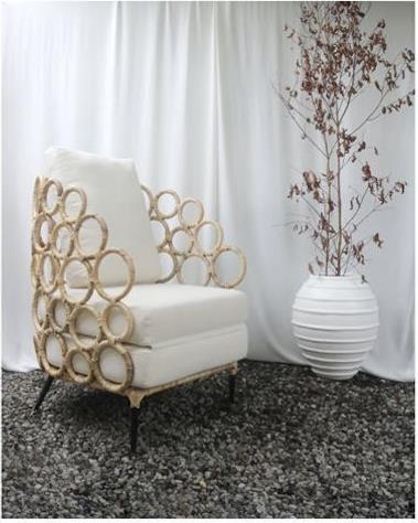 HomeMarkt Πολυθρόνα σε Εκρού Χρώμα 60x75x81cm HM9341