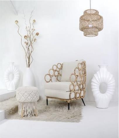 HomeMarkt Πολυθρόνα σε Εκρού Χρώμα 60x75x81cm HM9341