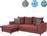 HomeMarkt Portofino Γωνιακός Καναπές με Αναστρέψιμη Γωνία Ροζ 240x165cm HM3252.02