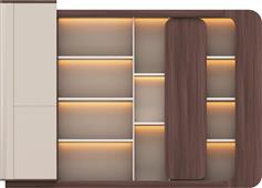HomeMarkt President Βιβλιοθήκη με LED Μπεζ-Καρυδί 280x40x200cm HM2148