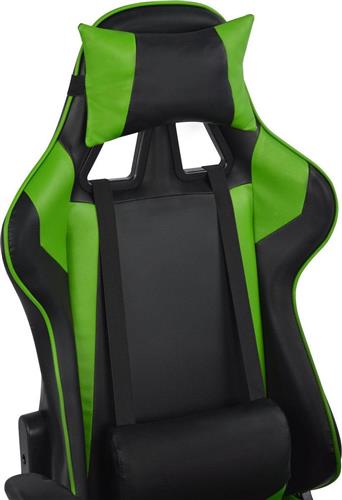 HomeMarkt Racing Gaming Μαύρο-Πράσινο PU 67x70x134cm HM1056.03