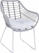 HomeMarkt Radley Μεταλλική με Wicker Λευκή Ματ-Γκρι 61x64x82cm HM5300.02