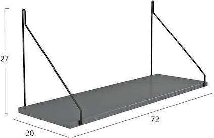HomeMarkt Ράφι Τοίχου Agilan Γκρι 72x20x27cm HM9183.20
