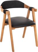 HomeMarkt Rimini Πολυθρόνα Φυσικό-Μαύρο 60x61x76cm HM9867.02