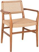 HomeMarkt Rosco Πολυθρόνα Εξωτερικού Χώρου Ξύλινη Φυσικό-Σχοινί Μπεζ 56x54.5x78cm HM6132