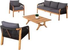 HomeMarkt Rosswell Σετ Σαλονιού Εξωτερικού Χώρου με Μαξιλάρια Ανθρακί 4τμχ HM6084.01