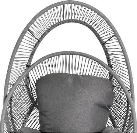 HomeMarkt Ruler Πολυθρόνα Εξωτερικού Χώρου Rattan Γκρι με Μαξιλάρια 90x85x154cm HM6506.01