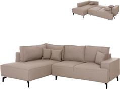 HomeMarkt Saffira Γωνιακός Καναπές Κρεβάτι με Αριστερή Γωνία & Αποθηκευτικό Χώρο Μπεζ 270x112x100cm HM3303.03L