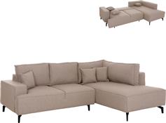 HomeMarkt Saffira Γωνιακός Καναπές Κρεβάτι με Δεξιά Γωνία & Αποθηκευτικό Χώρο Μπεζ 270x112x100cm HM3303.03R