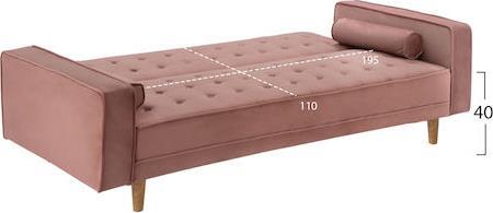 HomeMarkt Salvador Τριθέσιος Κρεβάτι Σάπιο Μήλο Βελουτέ 223x90x80cm HM3150.12