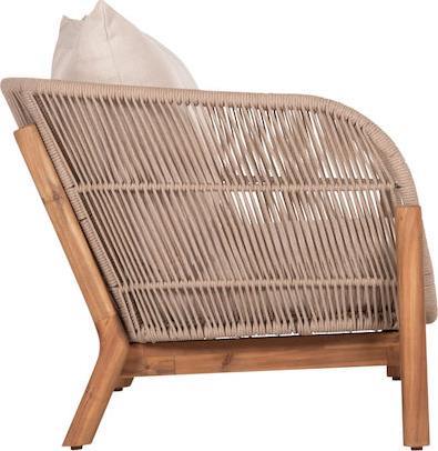 HomeMarkt Sanji Διθέσιος Καναπές Εξωτερικού Χώρου Ξύλινος με Μαξιλάρια 168.5x80x82cm HM6220