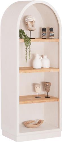HomeMarkt Santorini Βιβλιοθήκη Υπόλευκο-Φυσικό 80x38x188.5cm HM18044
