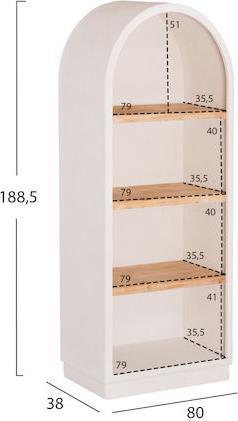 HomeMarkt Santorini Βιβλιοθήκη Υπόλευκο-Φυσικό 80x38x188.5cm HM18044