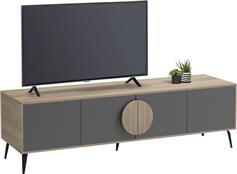 HomeMarkt Savore Έπιπλο Τηλεόρασης από Μέταλλο & Ξύλο Sonama-Γκρι Μ180xΠ35.5xΥ51cm HM18370.13